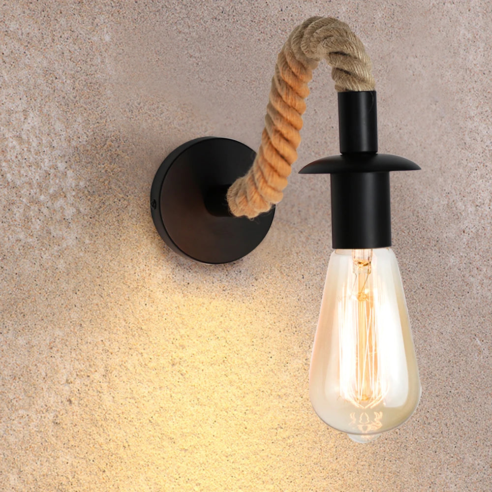 American Hemp Rope Wall Lamp