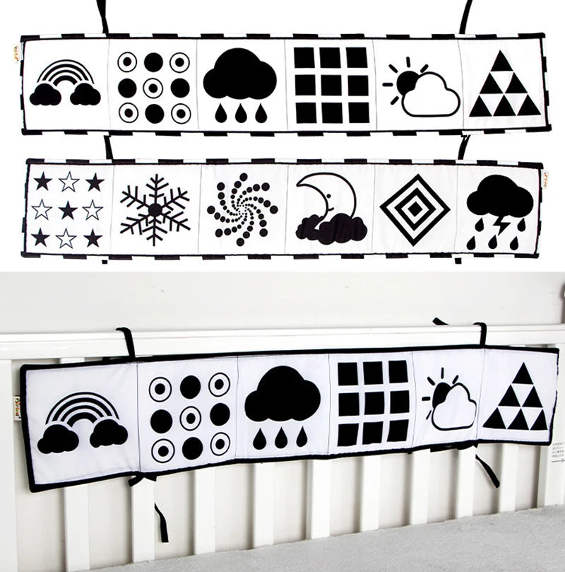 Black White Insect Lion Cloth Books Education Develop Crib Toy Baby Bed Bumper Hanging Crib Early Learning Toys Kids 0 12 Months