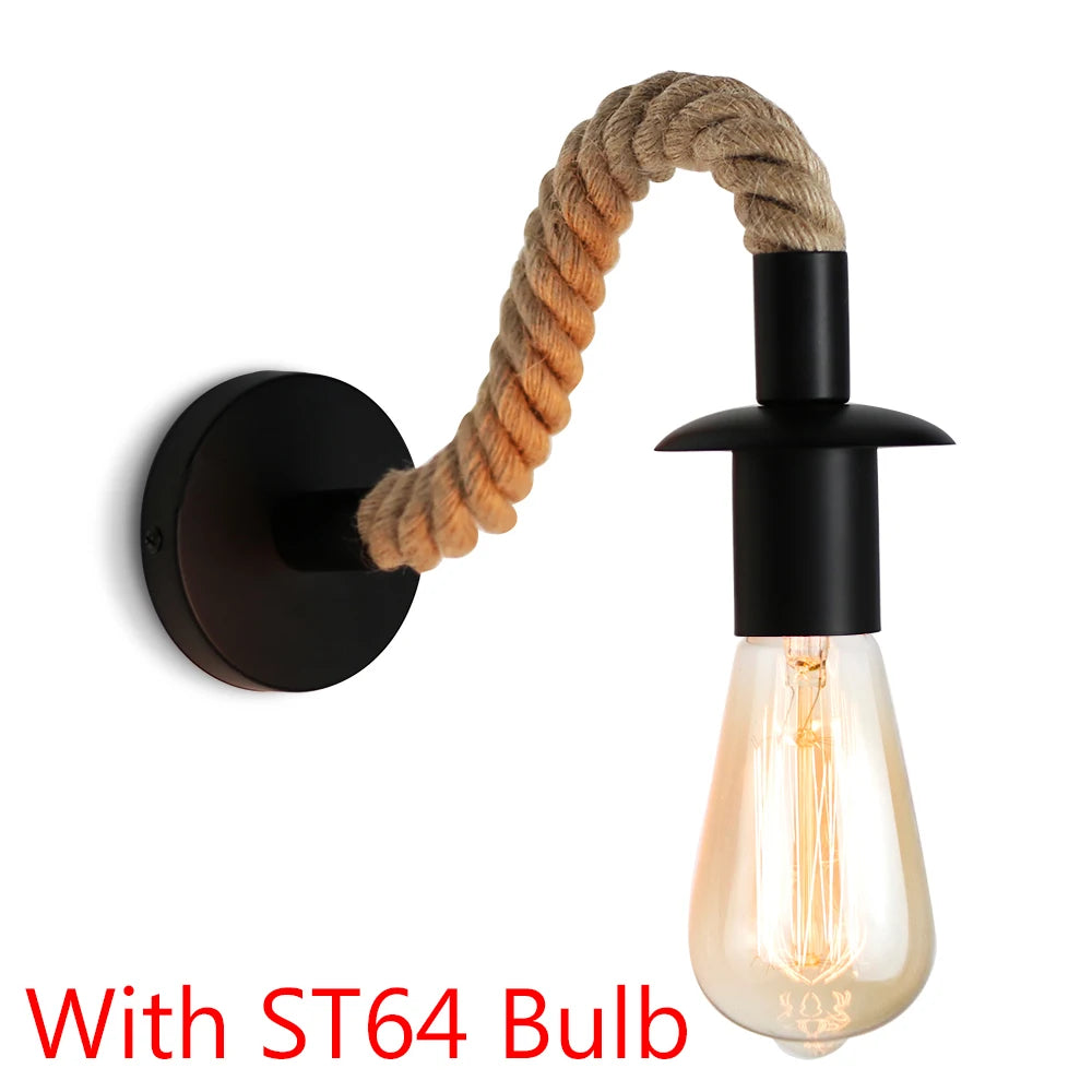 American Hemp Rope Wall Lamp