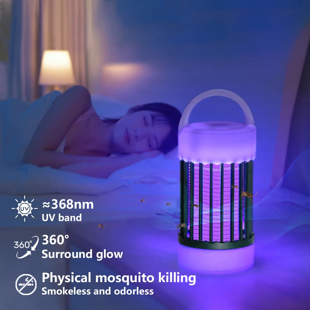 USB Recharge Electric Shock Mosquito Killer Lamp UV Light