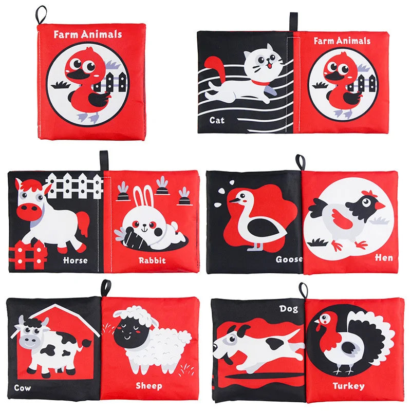 Black and White High Contrast Toys Soft Book for Baby