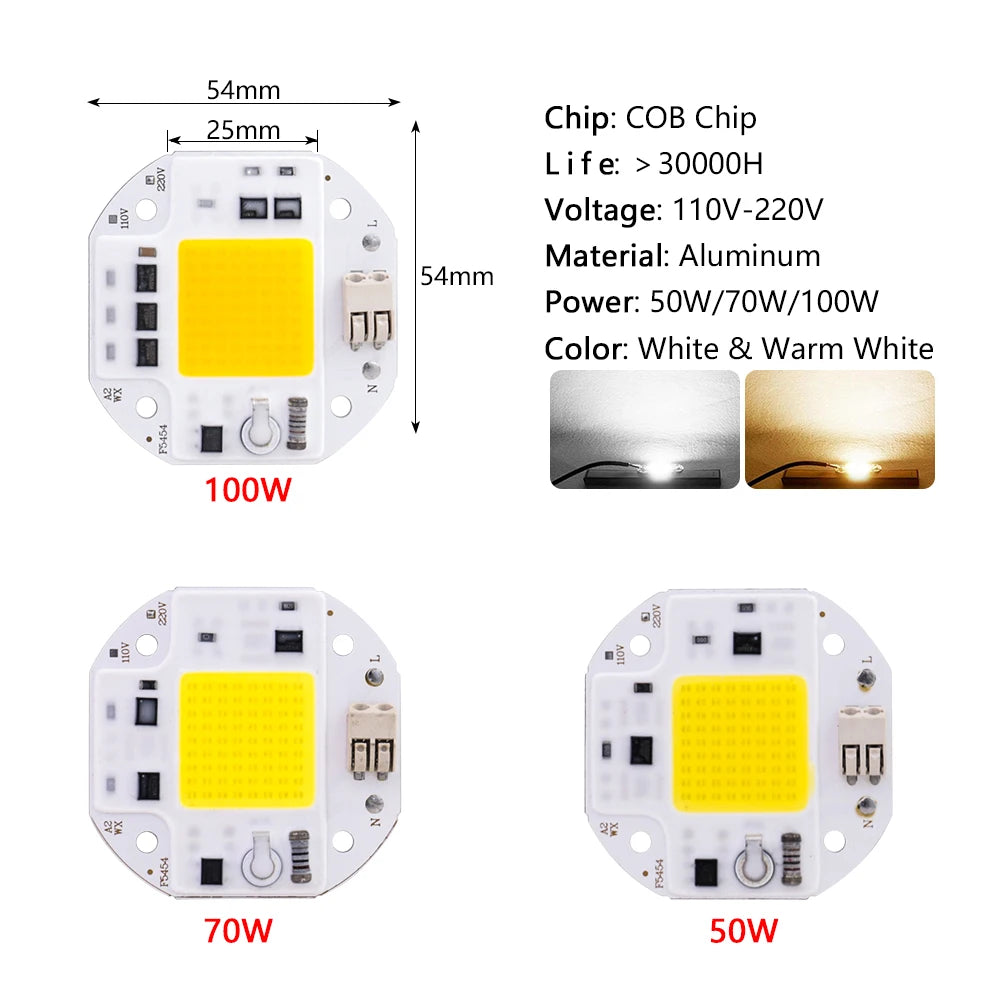 COB LED Chip High Power 50W 70W 100W