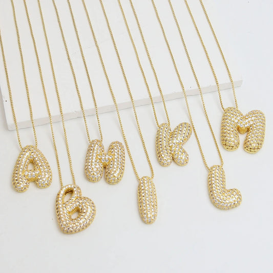 Zirconium letter necklace for women