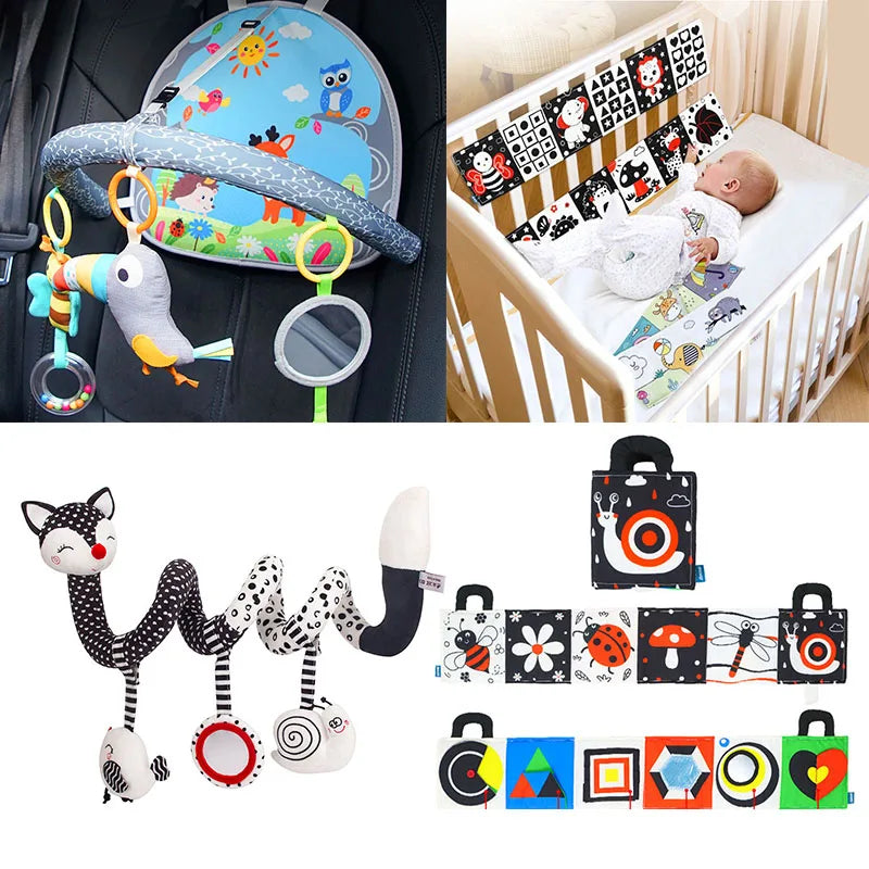 Black and White High Contrast Toys Soft Book for Baby